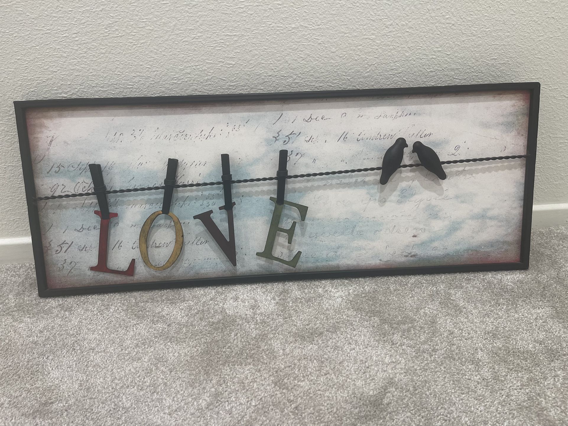 Super Cute Hobby Lobby Wired Clothespin LOVE Birds Wall Decor