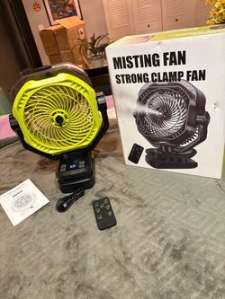 Misting Clamp Fan with Remote Control