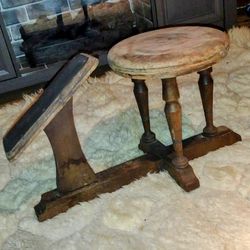 Antique Salesman Sizing Fitting Stool Bench Foot Rest

