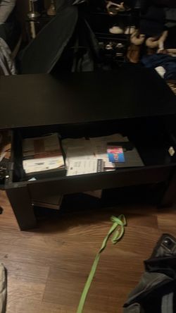 Black Coffee Table with Storage Drawer