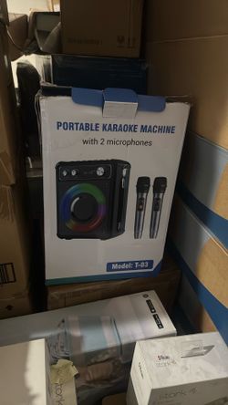 Portable Karaoke Machine With 2 Microphones