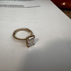Hidden Halo Emerald Cut Engagement Ring