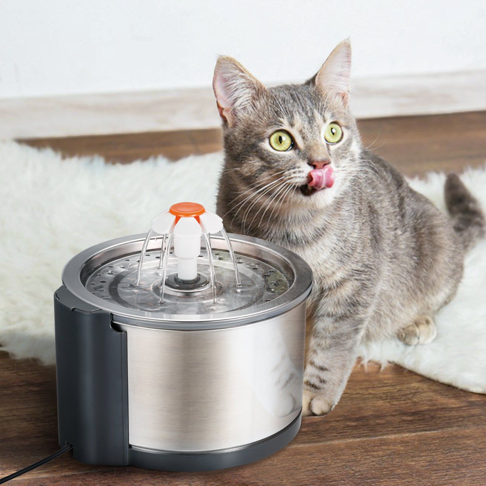 ipettie pet water fountain flower stainless steel