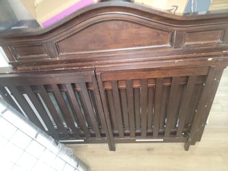 Full Crib With Wooden Frame, Box Spring And Mattress