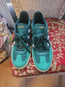 Adidas Green Suede Low-Top Sneakers