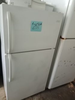 White Refrigerator Frigidaire . Warranty . Delivery available . 2203 Fowler st. Ft. Myers 33901