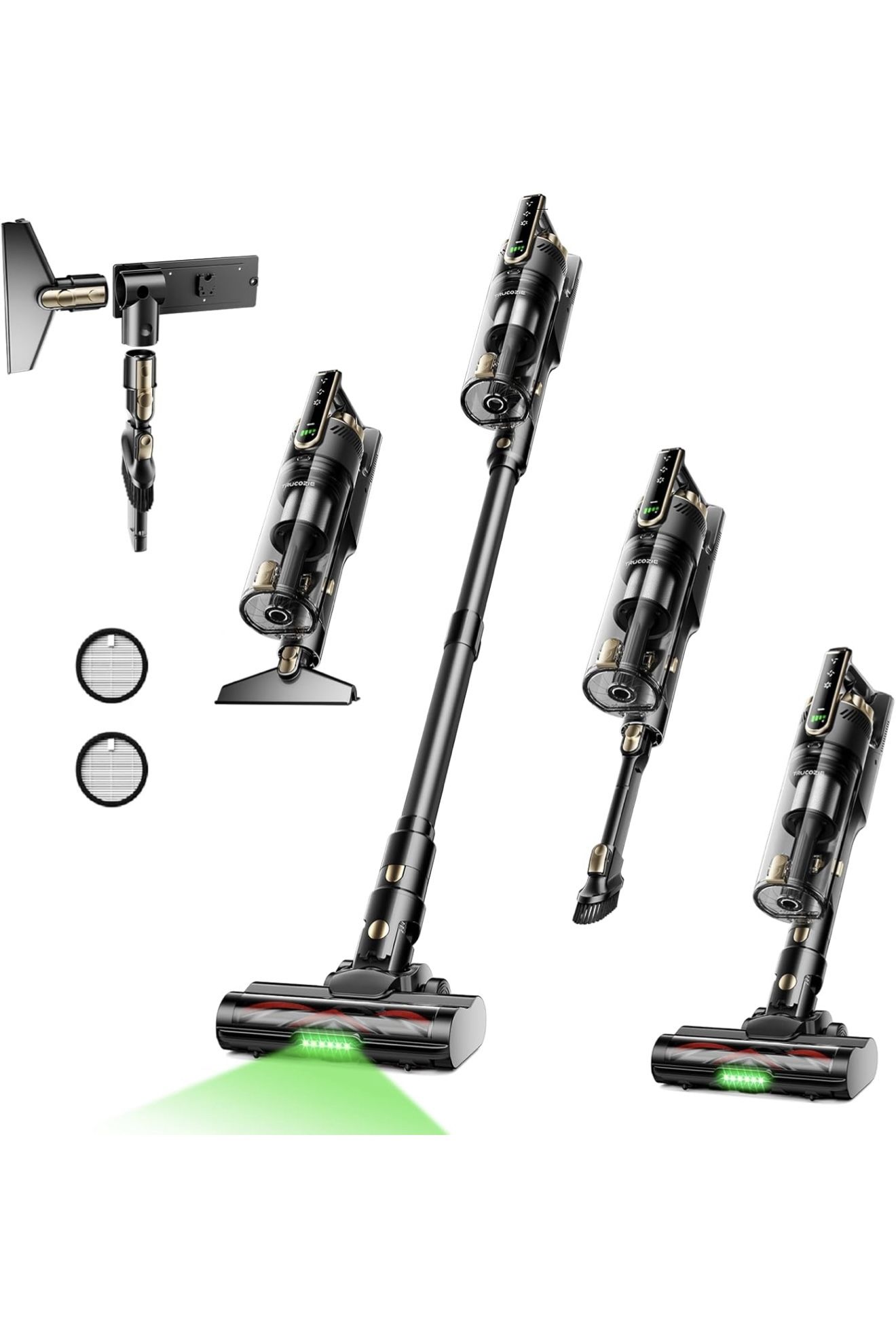 Trucozie Aspiradora inalámbrica aspiradora ligera con soporte autónomo palo aspiradora con tiempo de funcionamiento de 50 minutos potente succión