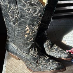Corral Women's  Black Boots Western Snip-Toe Cowboy Boot Size 8.5 