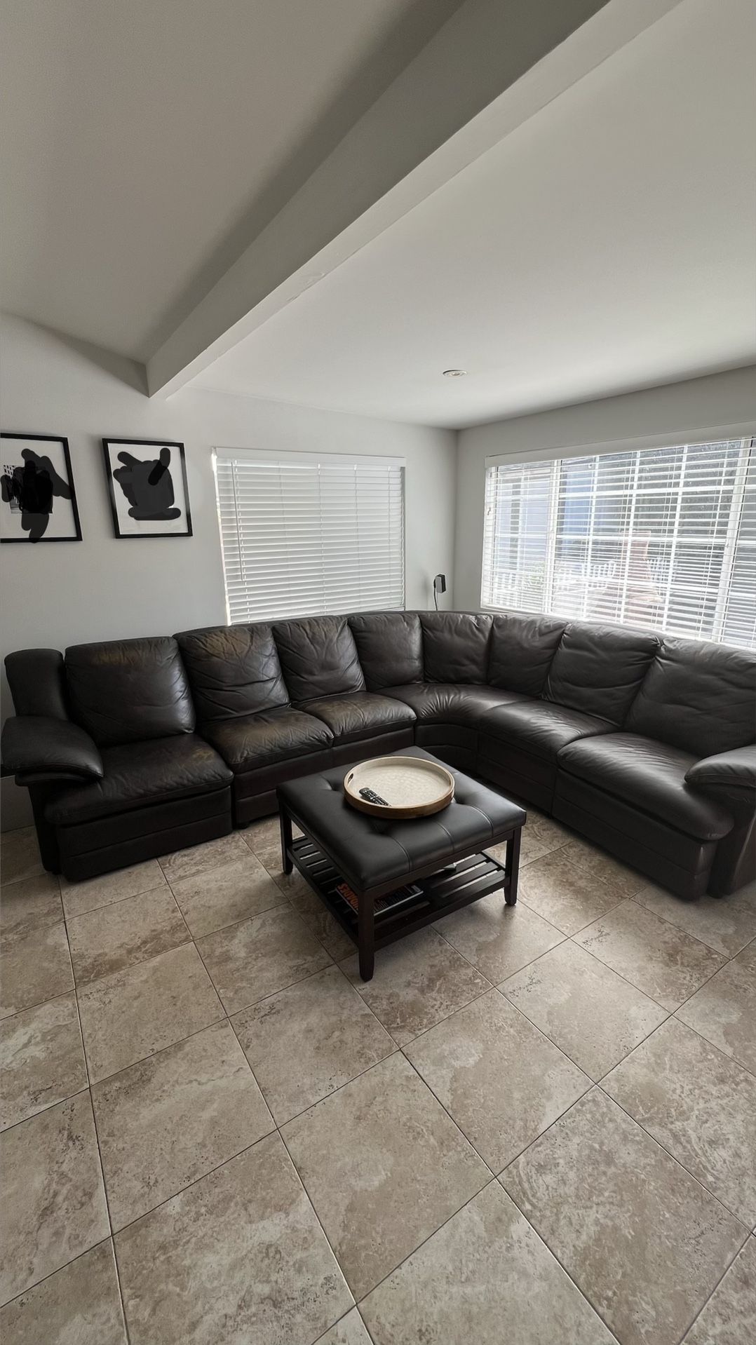 Leather Sofa Sectional Living Room