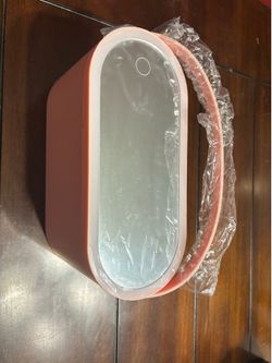 Travel makeup compartment with light up mirror