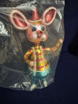 Mercury Glass Hand Blown Mouse Ornament