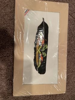 Costa Rican Hand Painted Feather Art. Collectiable. 