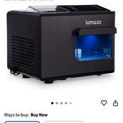 Luma Nugget Countertop Ice Maker, 44 lbs in 24 Hours, Black Stainless Steel Ice Machine, Perfect for Home Bar, Kitchen Countertop, RV, Home Office