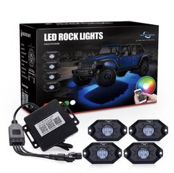 4 pcs LED ROCK LIGHTS MULTICOLOR BLUETOOTH!!! SUPER BRILLANTES