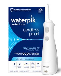 Waterpik Cordless Pearl Portable Water Flosser, Rechargeable, White