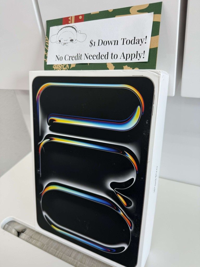 Apple IPad Pro 11 Inch M4 Tablet OLED Screen New - $1 To Take it Home same Day and Pay the Rest later!
