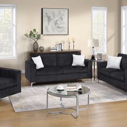 Modern Corduroy Sofa, Loveseat & Chair Set With Pillows – ONLY $788!