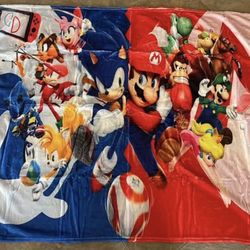 New Nintendo Video Game Characters Throw Blanket.