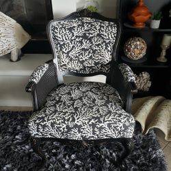 Custom Nautical SHELL Fabric CHAIR