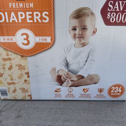 Members Mark Members Mark Premium Baby Diapers Size 3 1628 Pounds, 234 Count