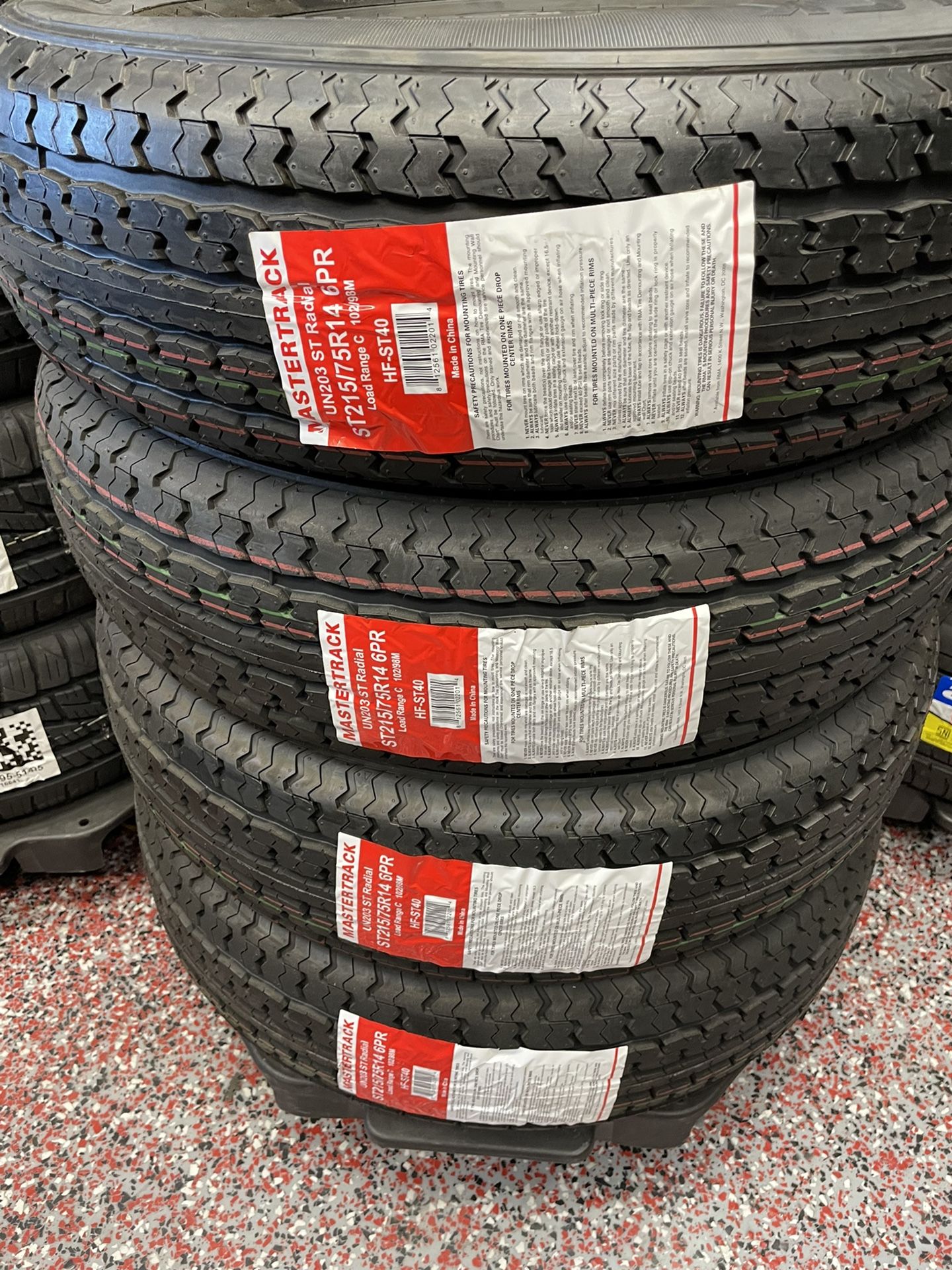 MASTER TRACK ST215/75R14 $79 NEW 6ply 215/75/14 TRAILER TIRES 215/75R/14 6 PLY