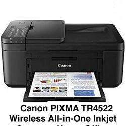 Canon PIXMA TR4522 Wireless All-in-One Inkjet Compact Home Office Printer (paper jammed) 