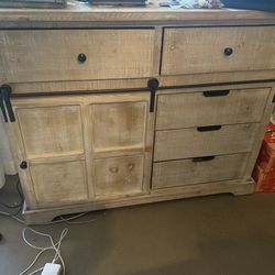 Wood Cabinet With Drawers And Shelves
