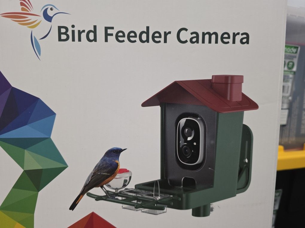 Bird Feeder with Camera Outdoor Solar: Smart Birdfeeder Cam for Outside Garden - 2K HD Live Video Camera AI Recognition Visible Window Auto Capture -