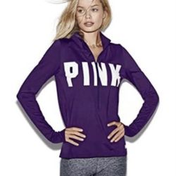 Victoria Secret PINK Ultimate Half Quarter Zip Long Sleeve Shirt Pullover Size Large 