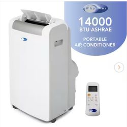 10,300 (DOE) BTU Portable Air Conditioner Cools 500 Sq. Ft. with Dehumidifier, Remote, and Filter in White