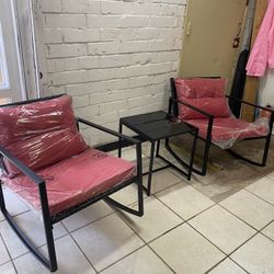 3PCS Set Rattan Wicker Rocking Chair