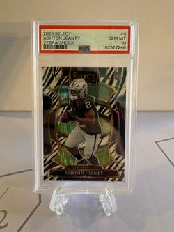 2025 Panini Select - Ashton Jeanty #4 Zebra Shock Prizm 💥PSA 10💥 (RC) (Z)