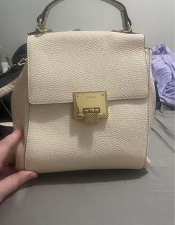Aldo Cream Structured Handbag with Gold Hardware
