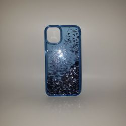 Iphone 11 Blue Clear Sliver  Glitter Case 