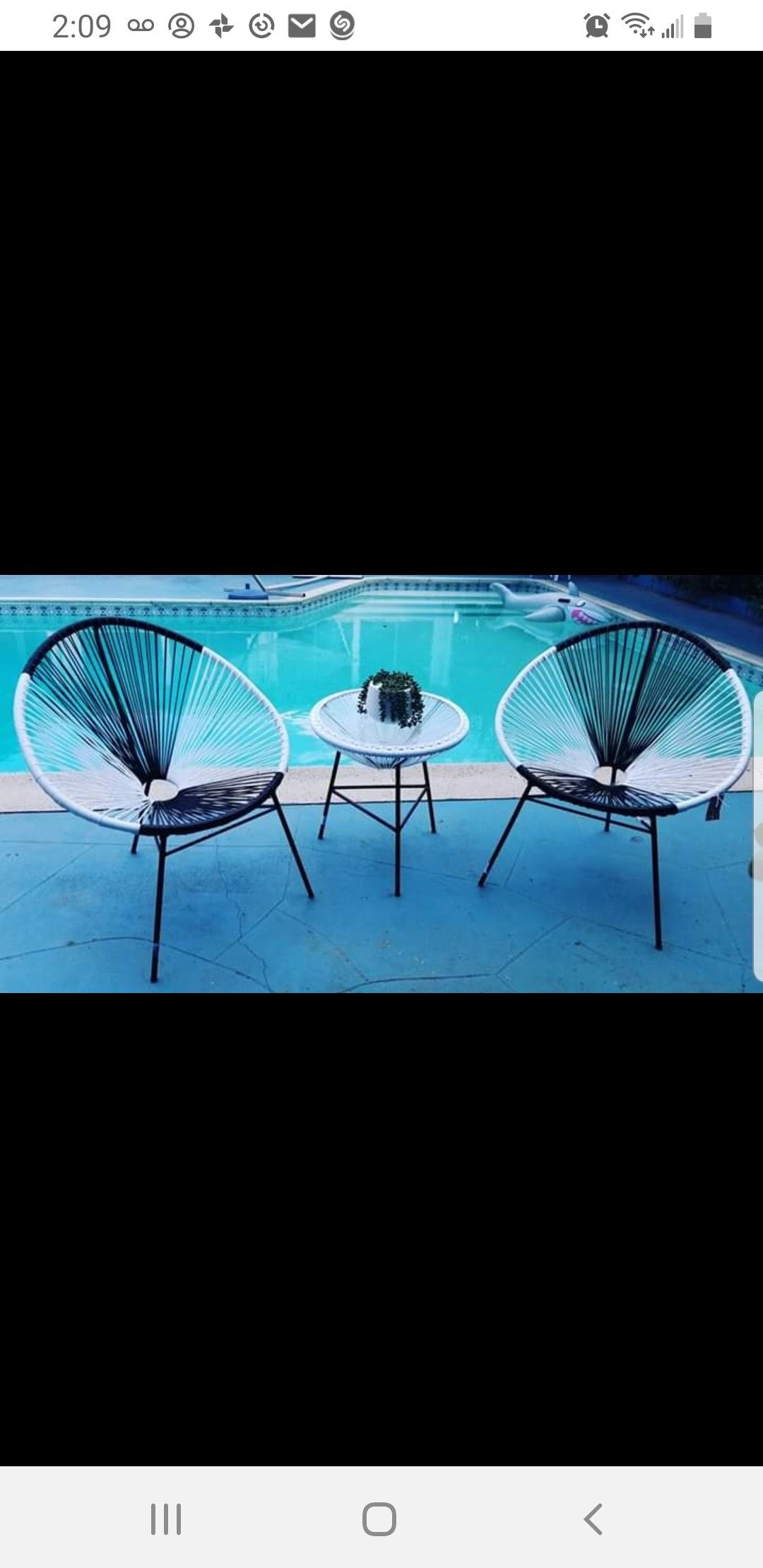 Acapulco Mid-century Patio Chairs and side table