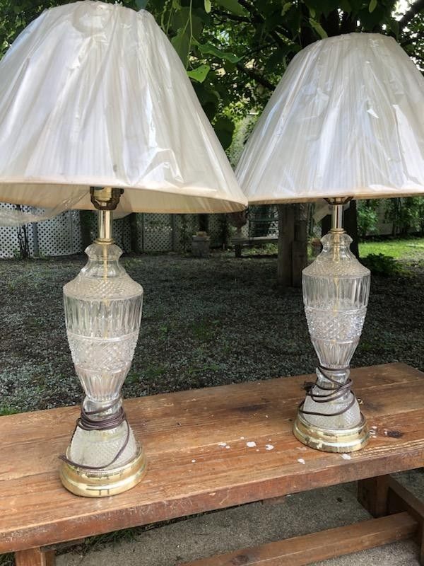 2 Vintage Crystal Lamps