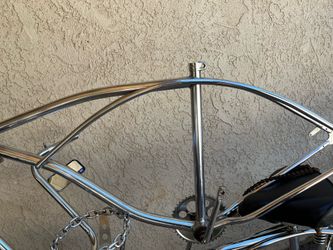 All chrome lowrider bike frame