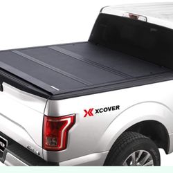 Xcover Low Profile Hard Folding Truck Bed Tonneau Cover, Compatible With 2019 2020 2021 2022 2023 2024 2025 Chevrolet Silverado/GMC Sierra 1500 5.8 Ft