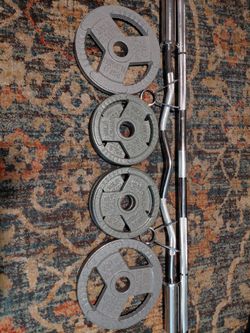 2inch Ez curl and 2inch 7ft straight bar