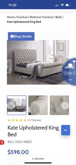 Upholstered King Bed (mattress not included)