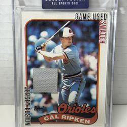 1989 Topps Cal Ripken Jr. #250 Baltimore Orioles jersey patch 