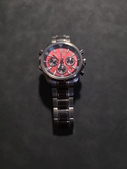 Bulova Marine Star Chronograph Watch Red Dial (98B350)