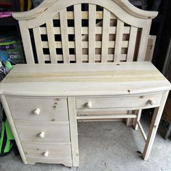 Kids Wood Desk and Matching Twin Bed Frame