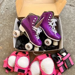 Glitter purple Glam roller skates