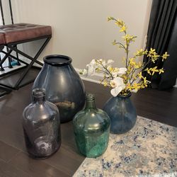 Set Of 4 Glass Vases