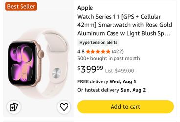 42mm Rose Gold Apple Watch series 11. GPS unlocked New but no box!! Price is firm! I will not respond to anything less