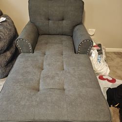 Gray Fabric Chaise Chair