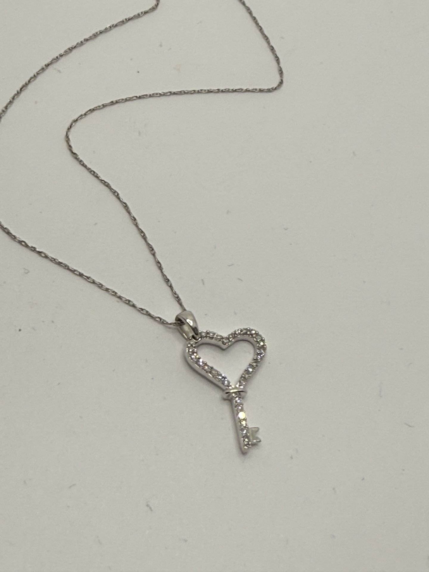 14K Gold Diamond Key Charm pendant
