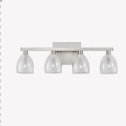 4 Light Brushed Nicekl Bathroom Vanity 