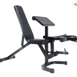 CAP Deluxe Adjustable Utility Weight Bench with Preacher Curl and Leg Press Attachment